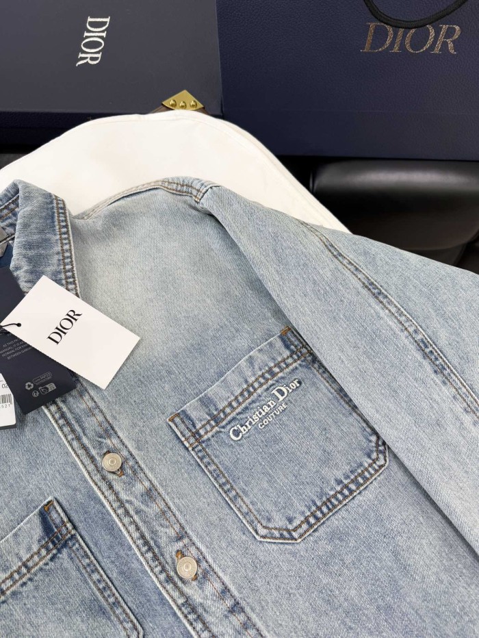 NIGO Dior Men's Spring And Fall Solid Color Embroidered Letters Single Breasted Long Sleeved Denim Jacket Jeans Pants Set Suit #nigo74986