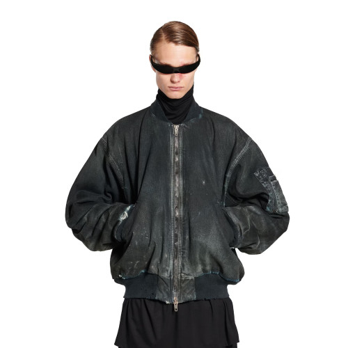 NIGO Balenciaga Men's Women's Spring And Autumn Washed And Old Loose Cotton Hole Breaking Long Sleeve Blue Bomber Jacket Ngvp #nigo9848