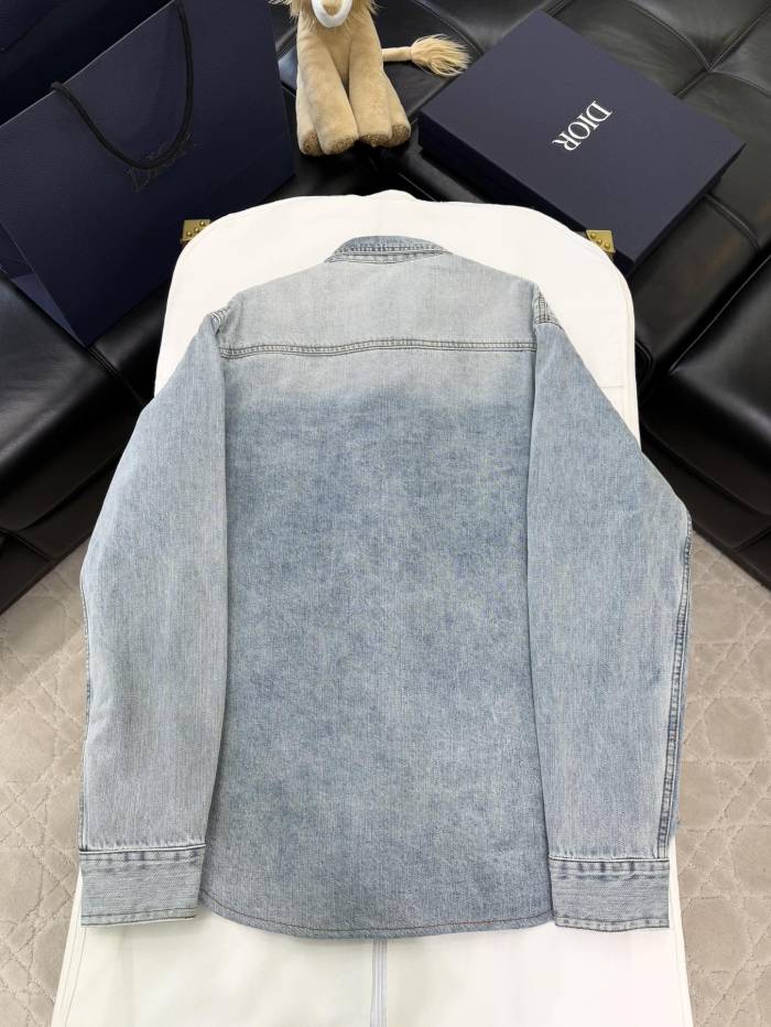 NIGO Dior Men's Spring And Fall Solid Color Embroidered Letters Single Breasted Long Sleeved Denim Jacket Jeans Pants Set Suit #nigo74986