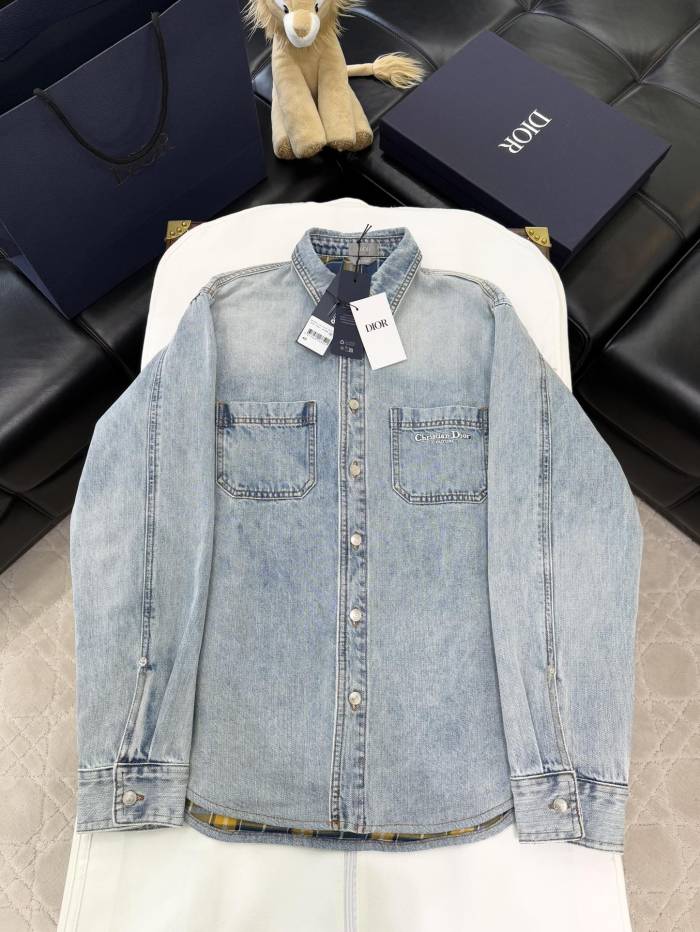 NIGO Dior Men's Spring And Fall Solid Color Embroidered Letters Single Breasted Long Sleeved Denim Jacket Jeans Pants Set Suit #nigo74986