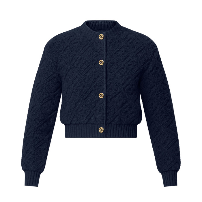 NIGO Louis Vuitton Women's Spring And Autumn Solid Color Single Breasted Ribbed Round Neck Long Sleeved Single-breasted Wool Cardigan Jacket Sweater Drawstring Mid Waist Casual Skirt Suit Set #nigo74753