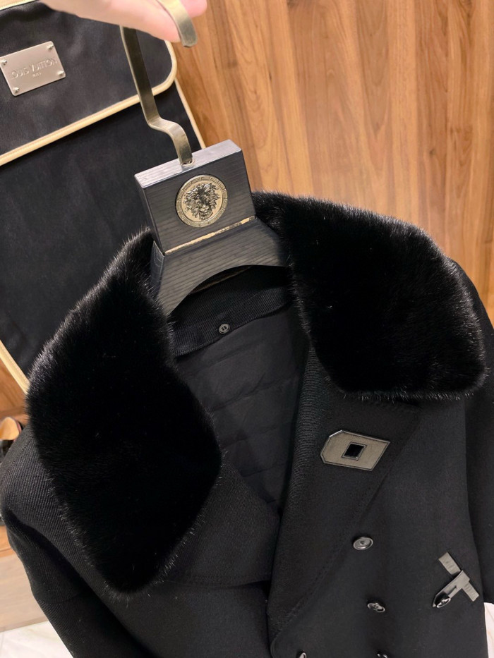 NIGO Louis Vuitton Men's Fall And Winter Mink Fur Collar Casual Down Jacket With Multiple Pockets Long Coat Ngvp #nigo9873