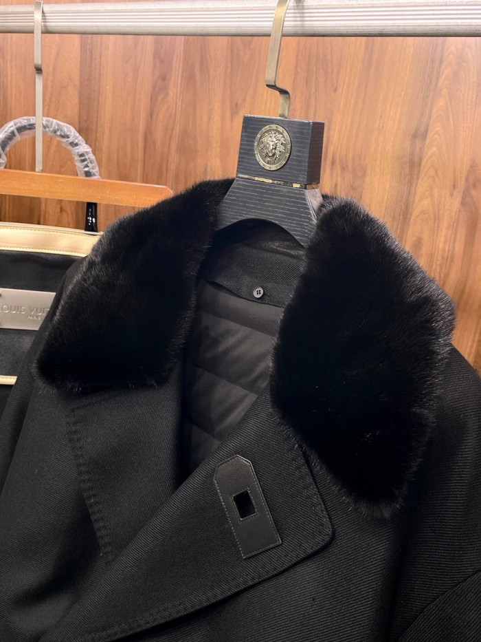 NIGO Louis Vuitton Men's Fall And Winter Mink Fur Collar Casual Down Jacket With Multiple Pockets Long Coat Ngvp #nigo9873