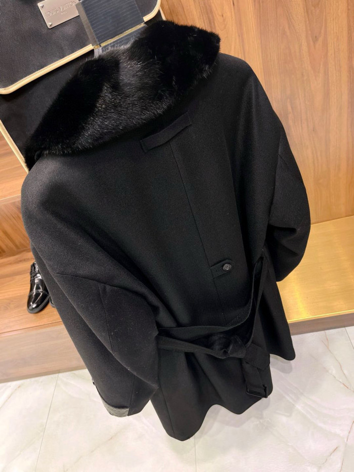 NIGO Louis Vuitton Men's Fall And Winter Mink Fur Collar Casual Down Jacket With Multiple Pockets Long Coat Ngvp #nigo9873