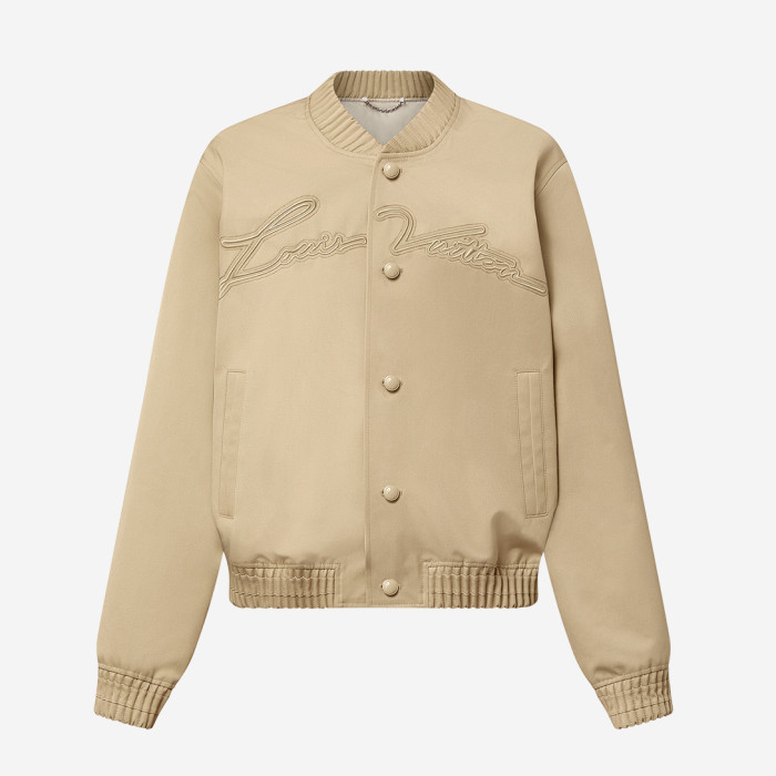 NIGO Louis Vuitton Men's MONOGRAM Reversible Windproof Jacket Spring And Autumn Logo Embroidery Zipper Long Sleeve Fitted Coat #nigo71824