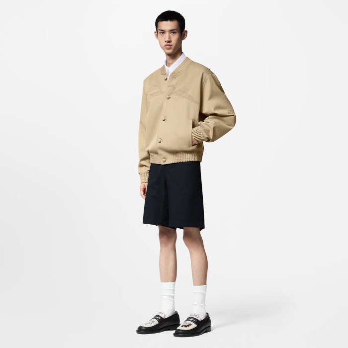 NIGO Louis Vuitton Men's MONOGRAM Reversible Windproof Jacket Spring And Autumn Logo Embroidery Zipper Long Sleeve Fitted Coat #nigo71824