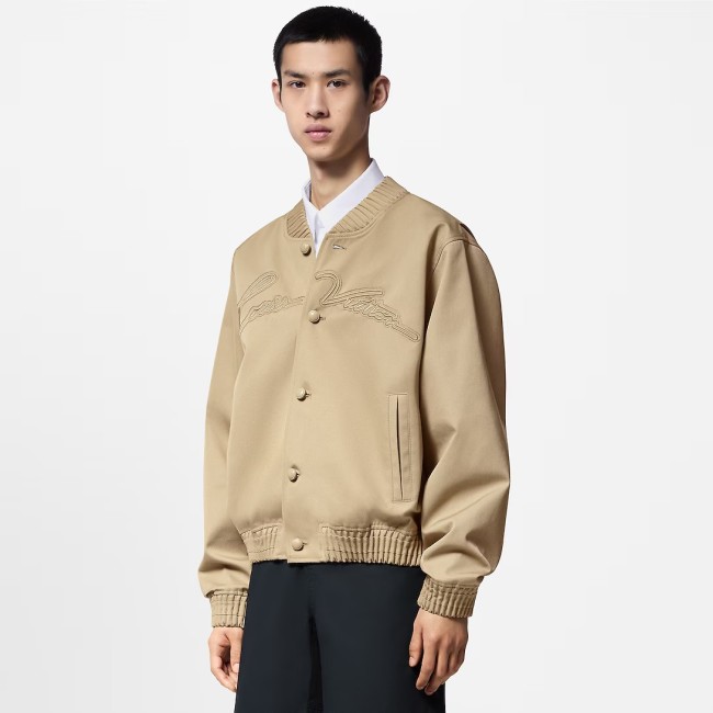 NIGO Louis Vuitton Men's MONOGRAM Reversible Windproof Jacket Spring And Autumn Logo Embroidery Zipper Long Sleeve Fitted Coat #nigo71824