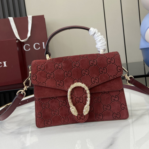 NIGO Gucci Women's Solid Color Tiger Head Lock Buckle Suede Handheld Crossbody Shoulder Bag Bags #nigo75132