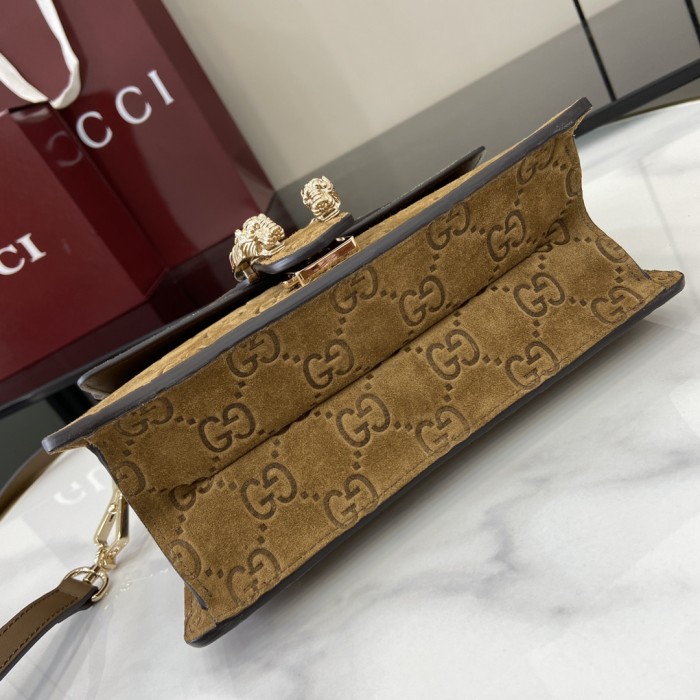 NIGO Gucci Women's Solid Color Tiger Head Lock Buckle Suede Handheld Crossbody Shoulder Bag Bags #nigo75132