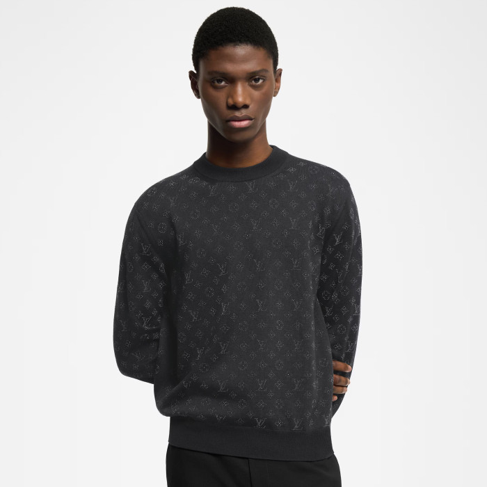 NIGO Louis Vuitton Men's Spring and Autumn Rhinestone Letter Logo Printed Round Neck Long Sleeve Sweater #nigo75138