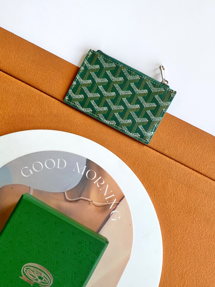 NIGO GOYARD Bourbon Men's and Women's Old Flower Full Print Zipper Closure Canvas Patchwork Leather Card Case Bag Bags #nigo75123