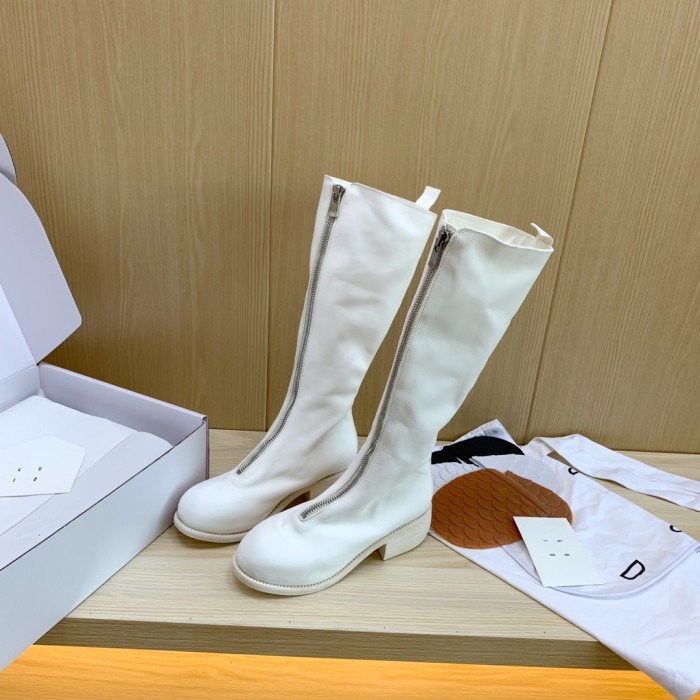 NIGO GUIDI Women's Solid Color Washed Horsehide Vintage Thick Sole Tall Boots Shoes #nigo75141