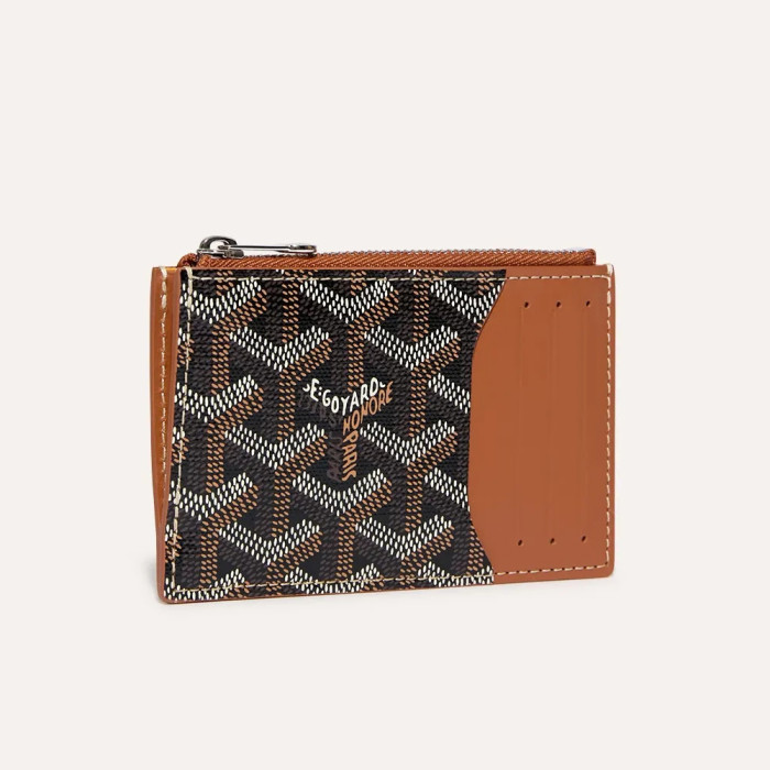 NIGO GOYARD Bourbon Men's and Women's Old Flower Full Print Zipper Closure Canvas Patchwork Leather Card Case Bag Bags #nigo75123