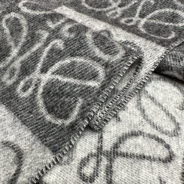 NIGO Loewe Women's Reversible Checkerboard Pattern Wool Fleece Scarf #nigo75144