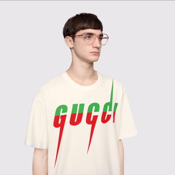 NIGO Gucci Men's Summer Blade Letter Print Round Neck Solid Color Cotton Short Sleeve T-Shirt #nigo75156