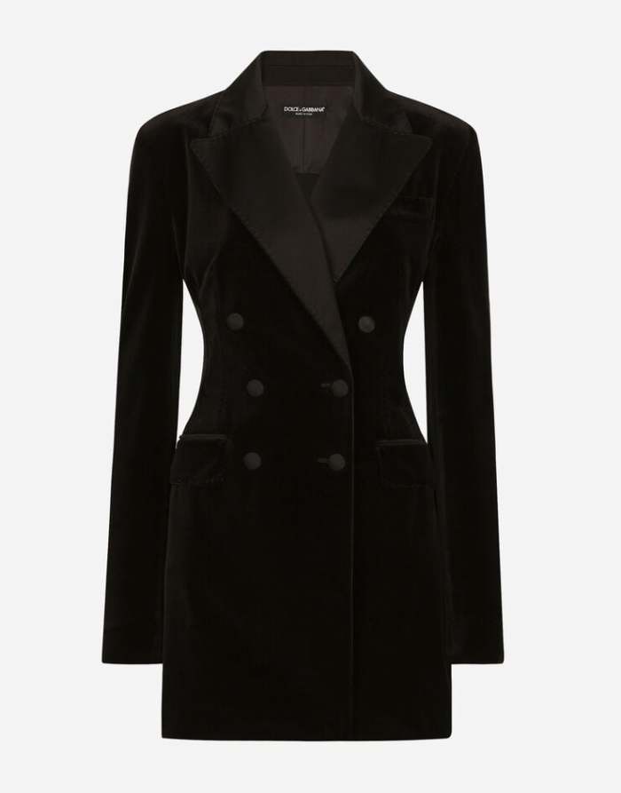 NIGO Dolce&Gabbana Women's Spring, Autumn And Winter Velvet Solid Color Double-Breasted Waisted TURLINGTON Blazer Jacket Ngvp #nigo9881