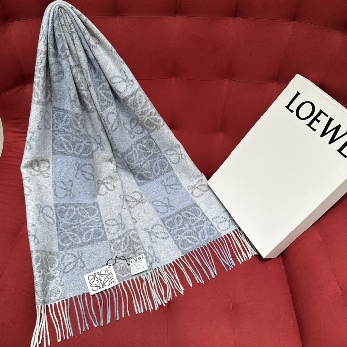 NIGO Loewe Women's Reversible Checkerboard Pattern Wool Fleece Scarf #nigo75144