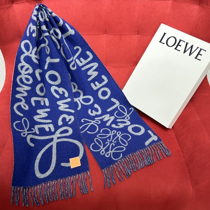 NIGO Loewe Women's Reversible Checkerboard Pattern Wool Fleece Scarf #nigo75144