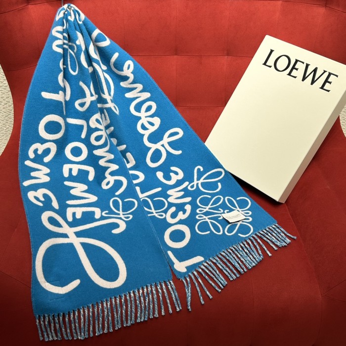 NIGO Loewe Women's Reversible Checkerboard Pattern Wool Fleece Scarf #nigo75144