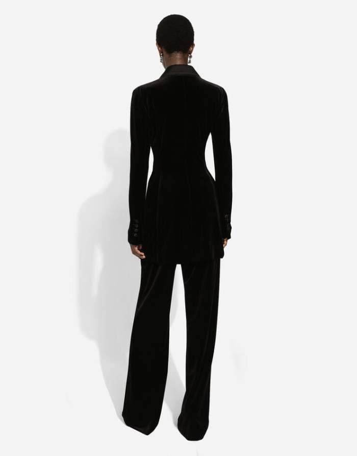NIGO Dolce&Gabbana Women's Spring, Autumn And Winter Velvet Solid Color Double-Breasted Waisted TURLINGTON Blazer Jacket Ngvp #nigo9881