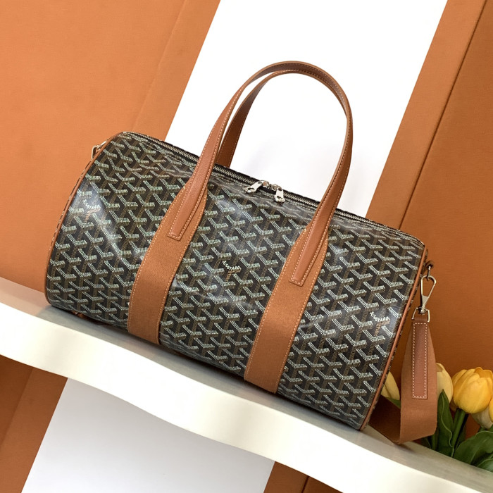 NIGO GOYARD Barrel 40 Men's And Women's Logo Printing Canvas Collocation Calf Leather Sports Bag Travel Bags #nigo75143