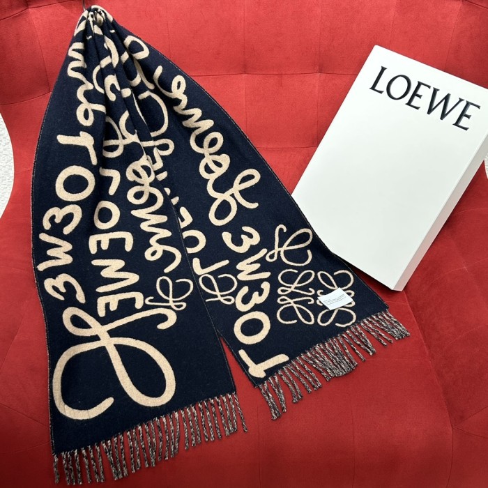 NIGO Loewe Women's Reversible Checkerboard Pattern Wool Fleece Scarf #nigo75144