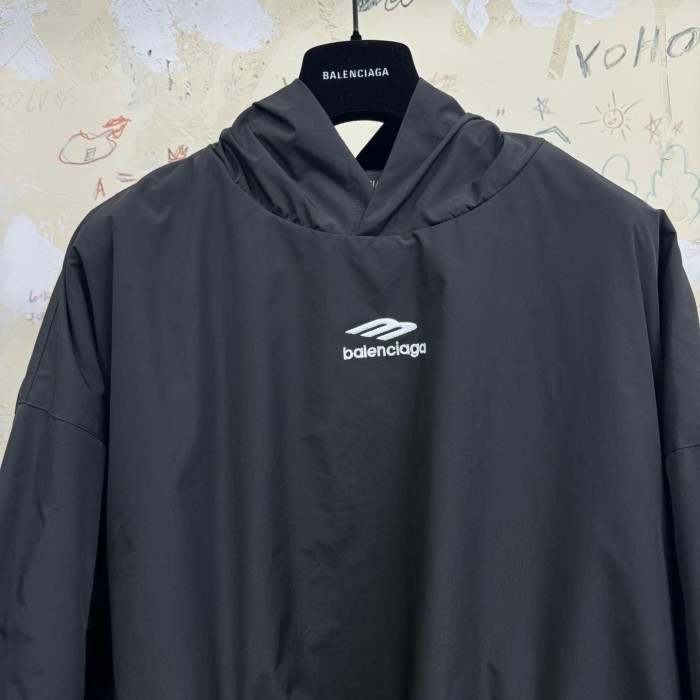 NIGO Balenciaga Men's Black Spring and Fall Logo Embroidered Printed Hooded Parker Ski Sweatshirt #nigo75147
