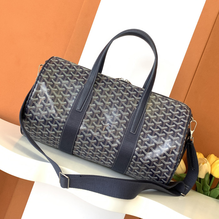 NIGO GOYARD Barrel 40 Men's And Women's Logo Printing Canvas Collocation Calf Leather Sports Bag Travel Bags #nigo75143