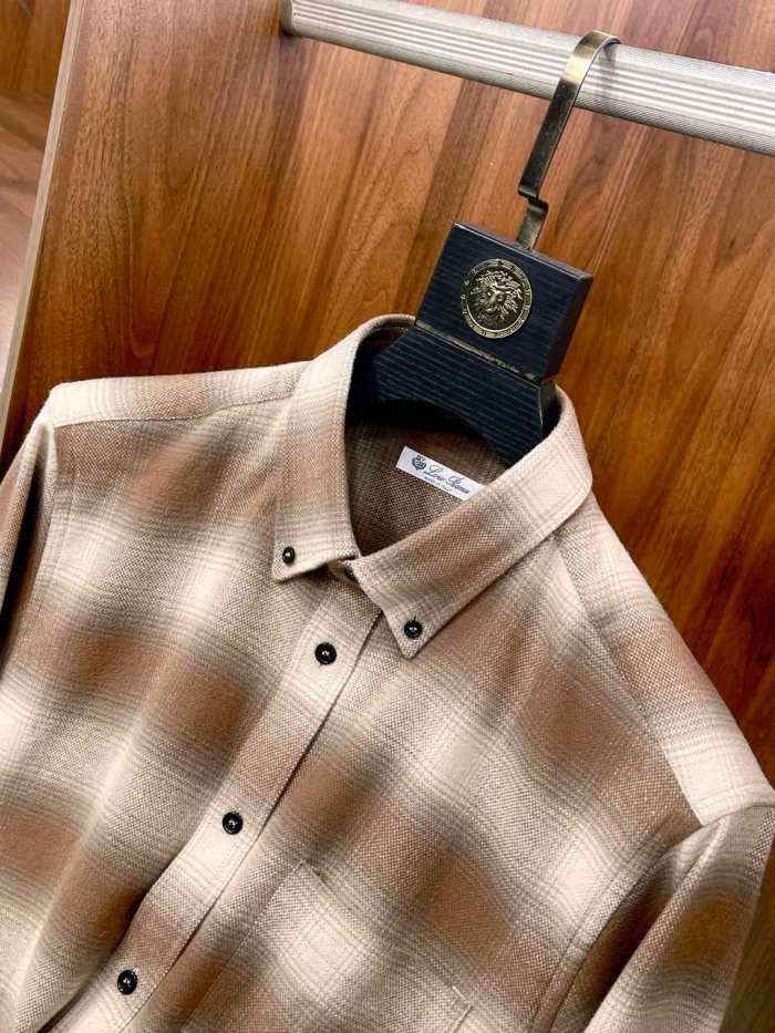 NIGO Loro Piana Men's Spring, Autumn And Winter Check Solid Color Long Sleeve Single Breasted Casual Jack Shirt Ngvp #nigo9886