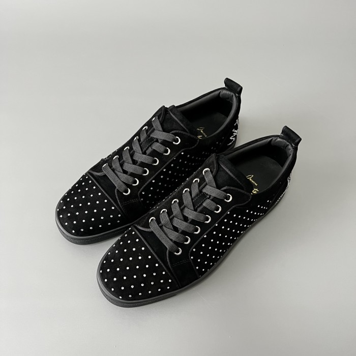 NIGO Christian Louboutin Men's Spring And Autumn Rivets Metal Decoration Fashion Casual Lace-up Trainers Cowhide Hundred Modern Shoes Ngvp #nigo9888