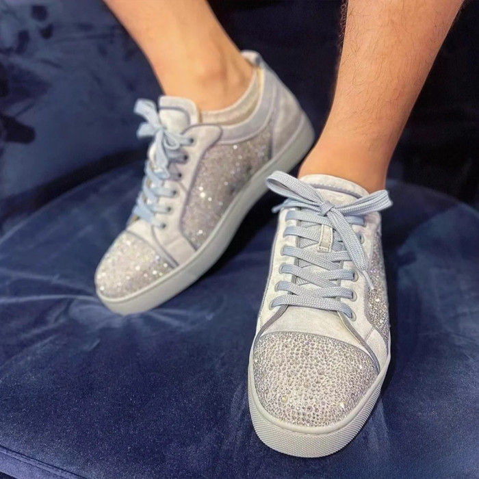 NIGO Christian Louboutin Men's Spring And Autumn Rivets Metal Decoration Fashion Casual Lace-up Trainers Cowhide Hundred Modern Shoes Ngvp #nigo9888
