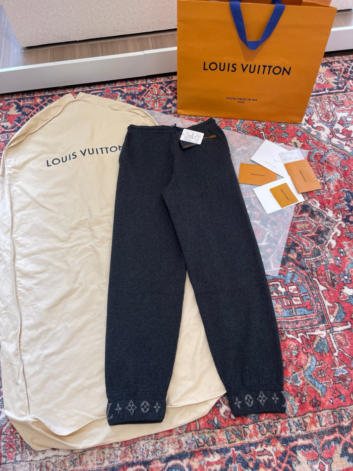NIGO Louis Vuitton Men's Spring & Autumn Solid Color Reversible Jacquard Wool Knit Casual Pants #nigo75175