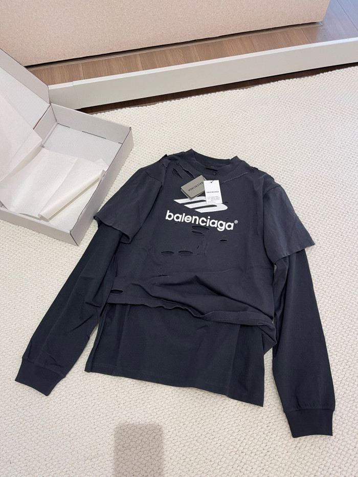 NIGO Balenciaga 3b Sport Icon Medium Fit Layered T-shirt Men's Retro High Street Trend Round Neck Spring And Autumn Fake Two T-shirt #nigo71846
