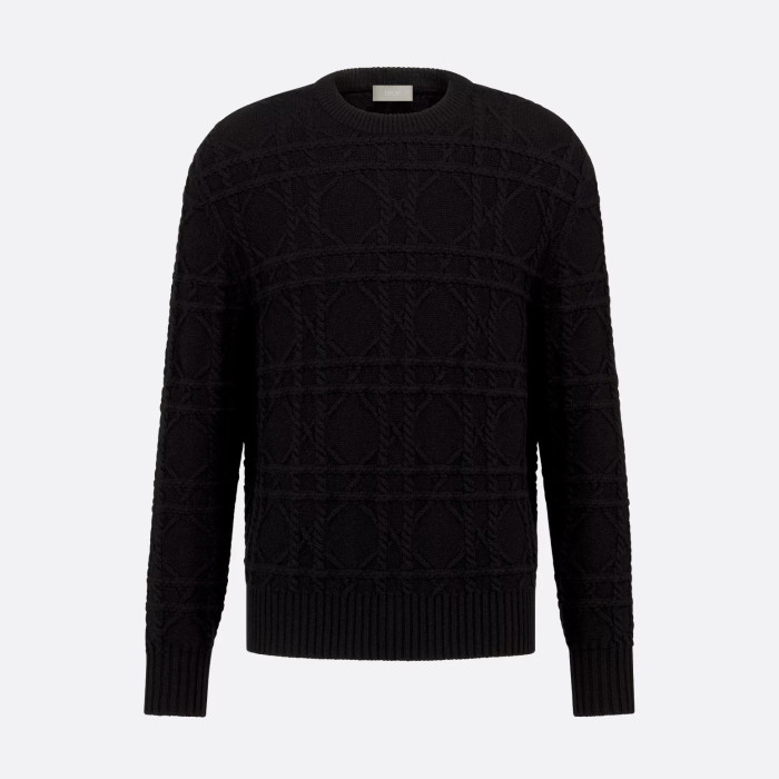 NIGO Dior Men's Spring and Autumn Solid Color Printed Ribbed Crew Neck Knit Sweater #nigo75185