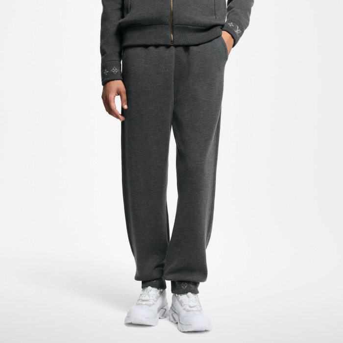 NIGO Louis Vuitton Men's Spring & Autumn Solid Color Reversible Jacquard Wool Knit Casual Pants #nigo75175