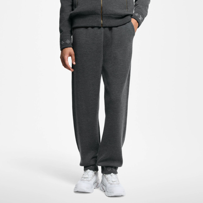 NIGO Louis Vuitton Men's Spring & Autumn Solid Color Reversible Jacquard Wool Knit Casual Pants #nigo75175
