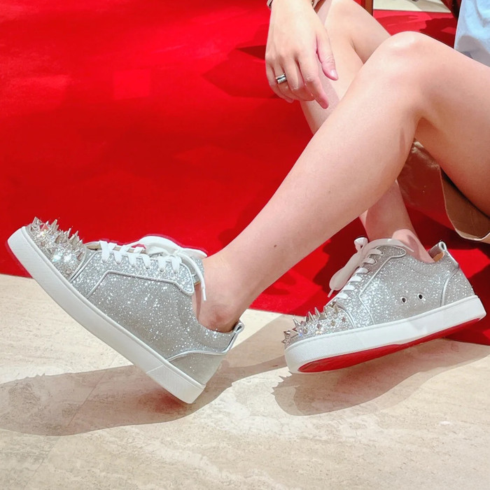 NIGO Christian Louboutin Men's Spring And Autumn Rivets Metal Decoration Fashion Casual Lace-up Trainers Cowhide Hundred Modern Shoes Ngvp #nigo9888