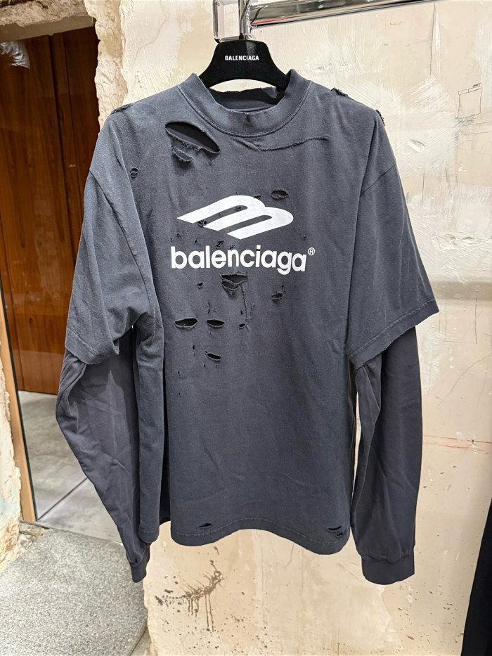 NIGO Balenciaga 3b Sport Icon Medium Fit Layered T-shirt Men's Retro High Street Trend Round Neck Spring And Autumn Fake Two T-shirt #nigo71846