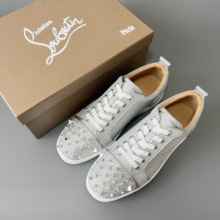 NIGO Christian Louboutin Men's Spring And Autumn Rivets Metal Decoration Fashion Casual Lace-up Trainers Cowhide Hundred Modern Shoes Ngvp #nigo9888