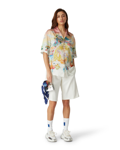 NIGO Casablanca Men's Printed Summer Lapel Single-Breasted Silk Loose Short-Sleeved Shirt Ngvp #nigo9887