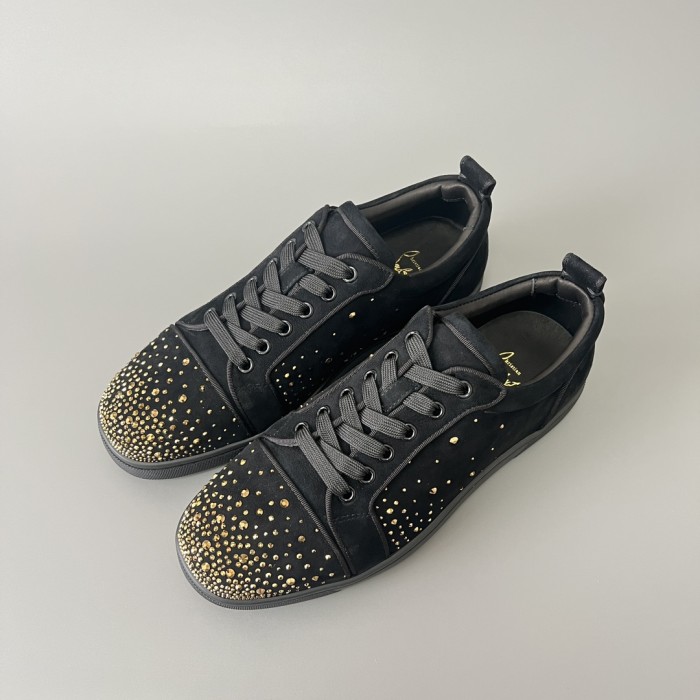 NIGO Christian Louboutin Men's Spring And Autumn Rivets Metal Decoration Fashion Casual Lace-up Trainers Cowhide Hundred Modern Shoes Ngvp #nigo9888