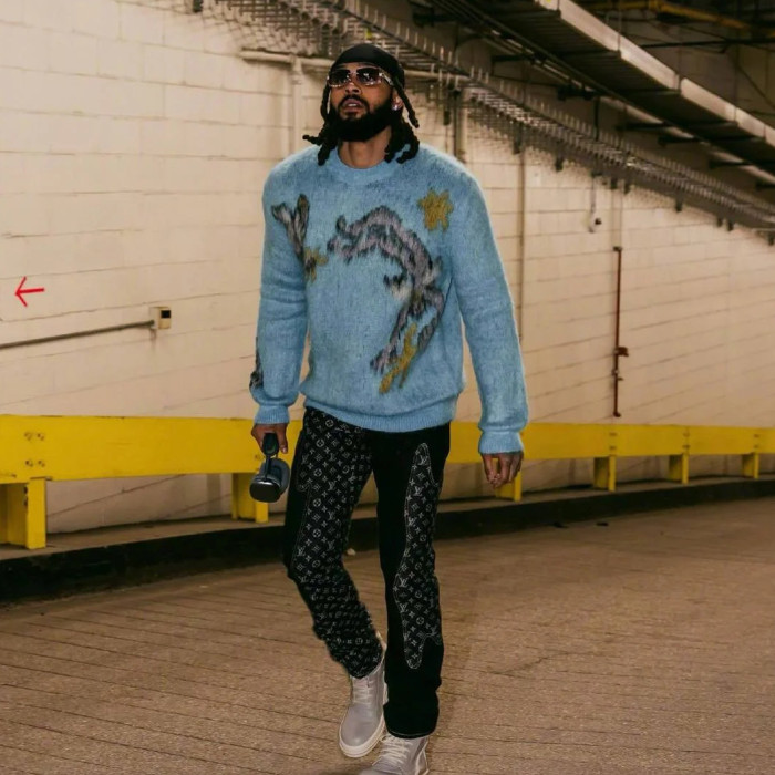 NIGO Louis Vuitton X Nigo2 Collaboration Men's Spring And Summer Structural Splicing Monogram Flower Denim Pants Fashionable Casual Wide Leg Pants #nigo71849