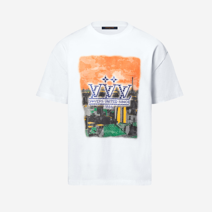 NIGO Louis Vuitton Men's Summer Embellished Graphic Cotton Crew Neck Short Sleeve T-Shirt #nigo71829