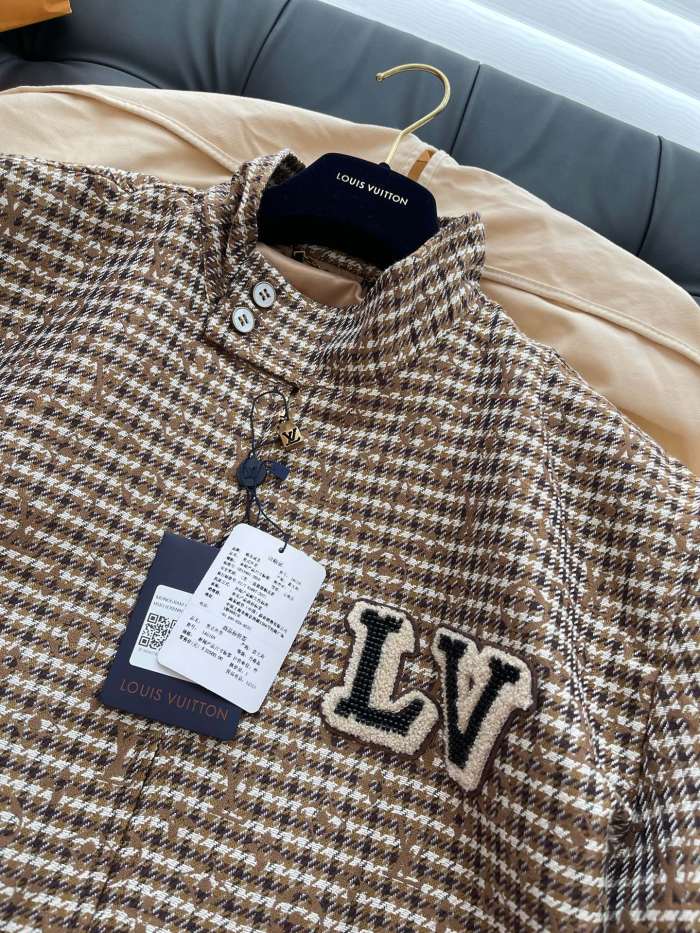 NIGO Louis Vuitton Men's Spring Autumn Monogrammed Jacquard Wool Harrington Blouson Zipper Long Sleeve Jacket #nigo71837