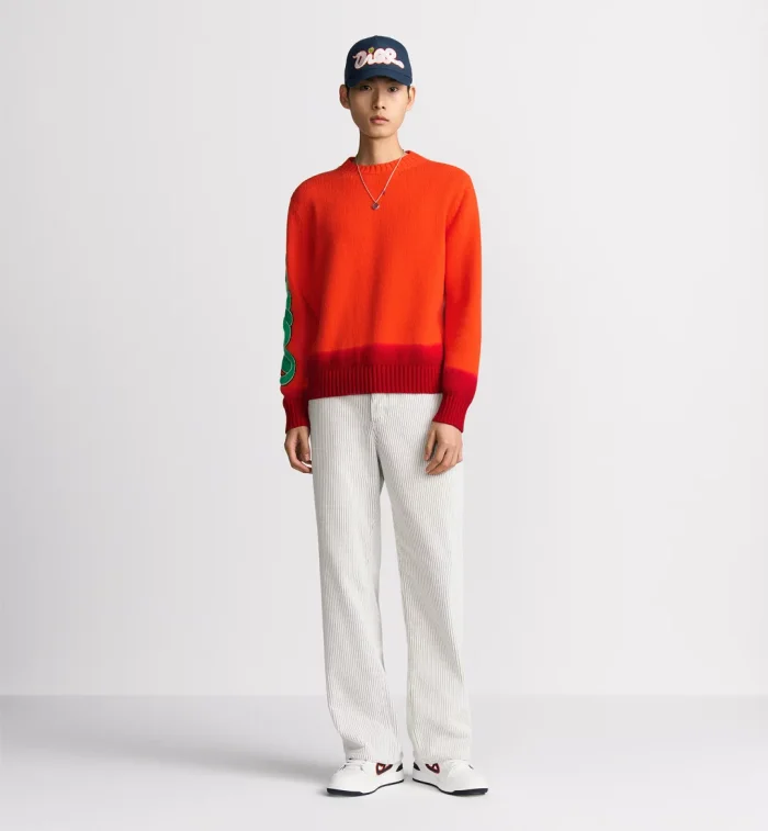 NIGO Dior Men's Dior And Kaws Sweater Spring, Fall And Winter Embroidered Crew Neck Gradient Long Sleeve Sweater #nigo71836