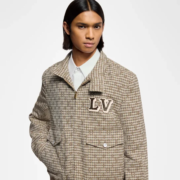 NIGO Louis Vuitton Men's Spring Autumn Monogrammed Jacquard Wool Harrington Blouson Zipper Long Sleeve Jacket #nigo71837