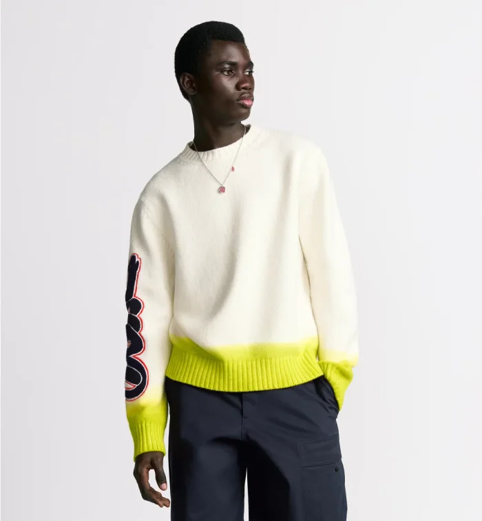 NIGO Dior Men's Dior And Kaws Sweater Spring, Fall And Winter Embroidered Crew Neck Gradient Long Sleeve Sweater #nigo71836
