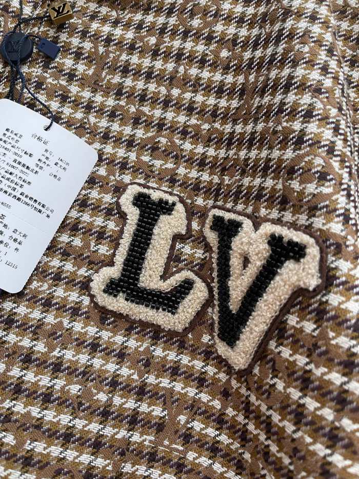 NIGO Louis Vuitton Men's Spring Autumn Monogrammed Jacquard Wool Harrington Blouson Zipper Long Sleeve Jacket #nigo71837
