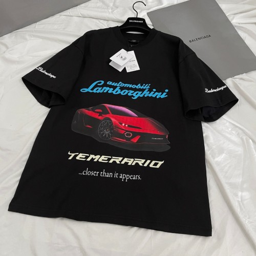 NIGO Balenciaga x Lamborghini Men's And Women's Summer Car Printing Round Neck Cotton Short Sleeve T-Shirt #nigo71838