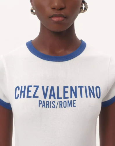 NIGO Valentino Women's Summer Colorblocked Letter Round Neck Solid Color Straight Jersey Cotton Short Sleeve T-Shirt #nigo71887